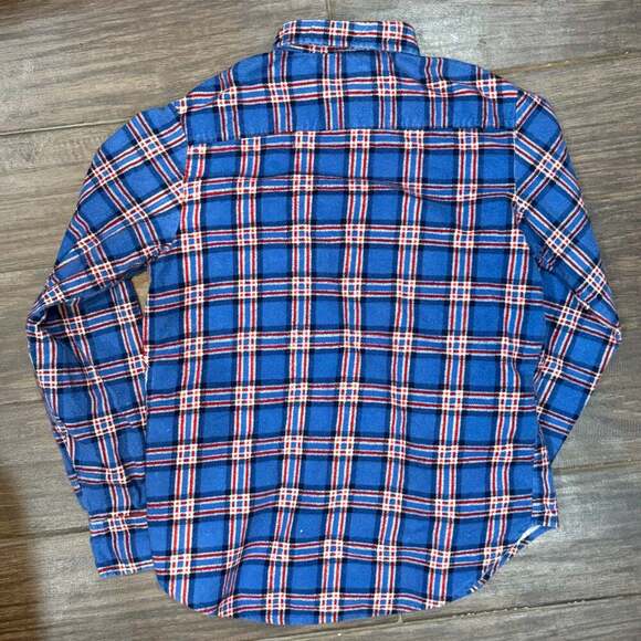 Vintage 80s Sears Kids Plaid Flannel Button-Up Shirt - Picture 2 of 7